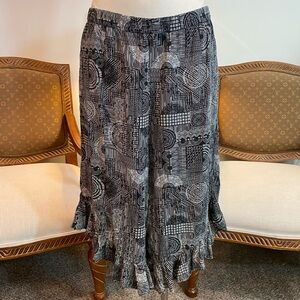 Vintage Y2K Boho Gauchos Capri Pants, Size M Grunge Indie Fairy Downtown Girl